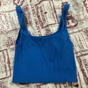 Zara Vibrant Blue Ribbed Crop Top